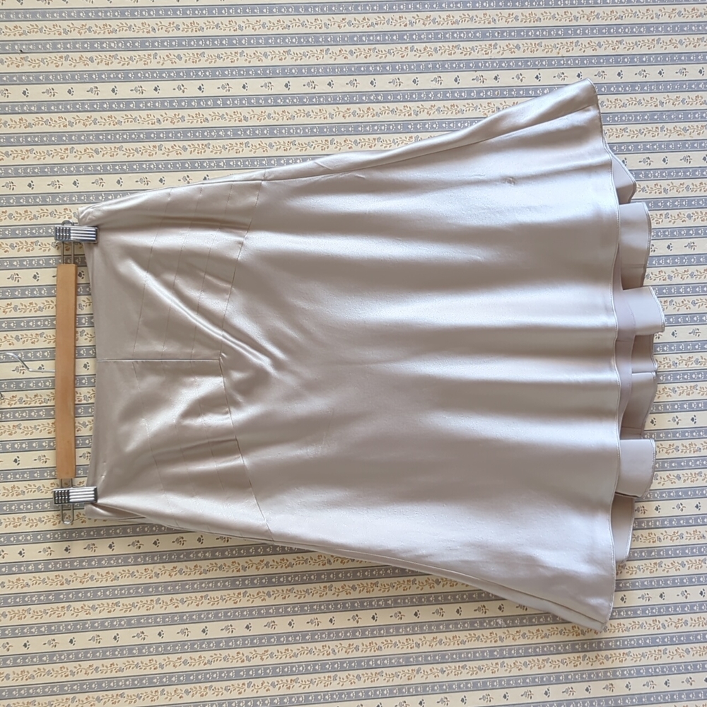 Ann Taylor Loft Champagne Gold Silk Flutter Skirt 4